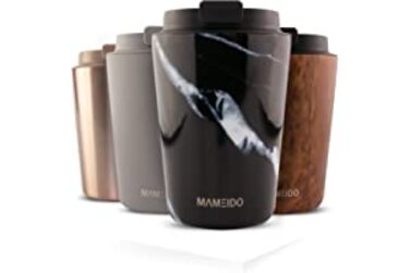 Термальна чашка MAMEIDO об'ємом 350 мл з чорного мармуру-кавова чашка з нержавіючої сталі з подвійними стінками, герметична-Coffee to go Bech