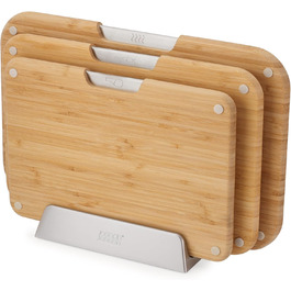 Набір дерев'яних обробних дощок Joseph Joseph Nest Boards (3 шт.), бамбук, нековзкі ніжки, металевий тримач