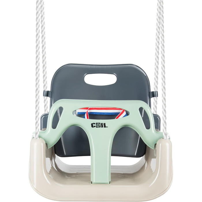 Дитяча гойдалка COIL 3-в-1 для дому та вулиці з регулюванням спинки, оливковий колір