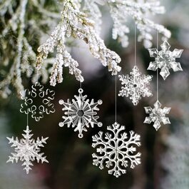 Різдвяні сніжинки Bluelves акрилові 32 шт прозоро-білі