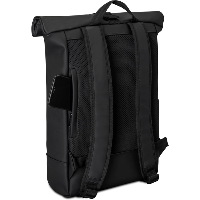 Рюкзак Johnny Urban для жінок і чоловіків - Harvey Medium - роллтоп з відділенням для ноутбука для Uni Business City - 15л - матове поліуретанове покриття - водовідштовхувальне чорне
