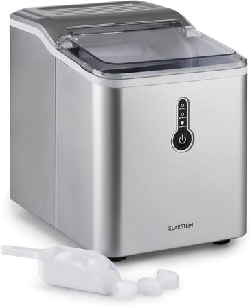 Машина для приготування льоду Klarstein Eiswürfelmaschine, 1.5L, 12 кг/день, срібна