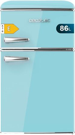 Холодильник Cecotec Bolero CoolMarket 86L, 2 двері, Retro, блакитний, Клас E
