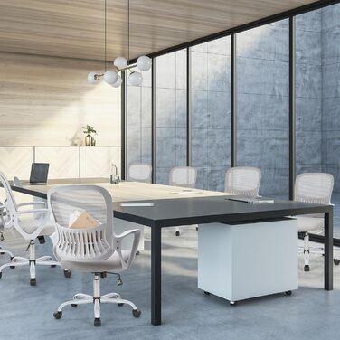 Офісний крісло Sweetcrispy з регульованими підлокітниками, ергономічний крісло для робочого столу з підтримкою попереку, регульована висота, 360° обертання, м'яке сидіння для офісу/кабінету, чорний (сірий, нерухомі підлокітники)