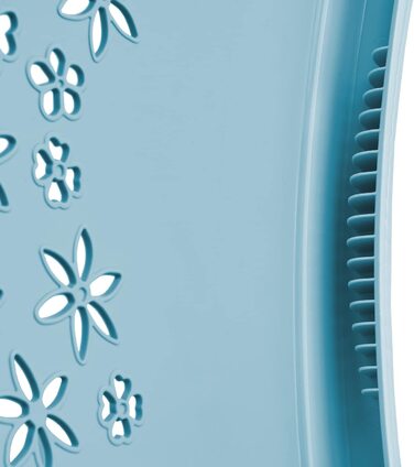 Ергономічна кошик для білизни keeeper з повітропроникним декором, нековзними м'якими ручками, об'ємом 50 літрів, з нержавіючої сталі (Nordic Blue)