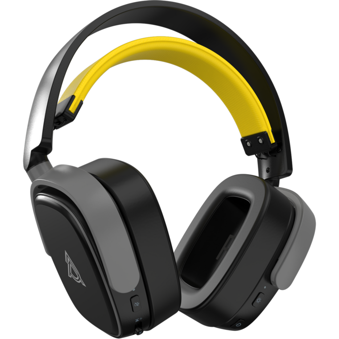 Бездротова ігрова гарнітура Ajazz AHM09 MAX Black Gray Yellow (AHM09-MAX-BGY)