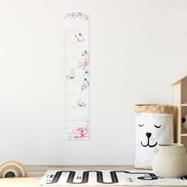 Дитяча вимірювальна паличка з акрилу - дизайн джунглів - шкала вимірює 70см - 150см - з ручкою, що витирається - чудовий подарунок на день народження для дівчаток та хлопчиків (рожева)