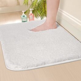 Килимок для ванної ZARCKER, нековзний килимок для ванної 40 х 60 см, м'який всмоктуючий килимок для ванної, килимок для ванної, який можна прати в пральній машині для ванної, душа, ванни ,туалету (білий, 50 х 80 см)
