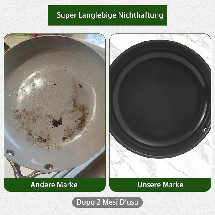 Набір каструль Cookersway: 20, 24, 28 см, керамічне покриття, без PTFE, PFOA, PFAs, для плити та духовки