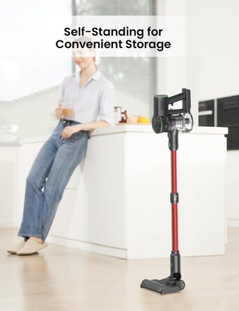 Бездротовий пилосос Vexilar Akku: 60 хв роботи, 45 kPa, 550 Вт, 6-в-1, LED дисплей, для дому та авто, видаляє шерсть тварин