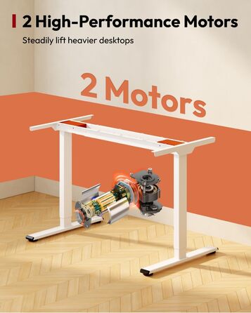 SANODESK Регульований стіл за висотою 160x70 см – Електричний столик для стоячи/сидячи з подвійним мотором, вантажопідйомність до 90 кг, ергономічне робоче місце (білий+горіх) 160 x 70 см Горіх
