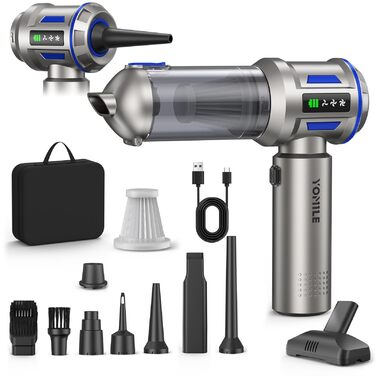 Акумуляторний ручний автомобільний пилосос Yomile, потужність 150W, сила всмоктування 27000Па, бездротовий портативний міні-пилосос та пилодувка для авто, дому та офісу