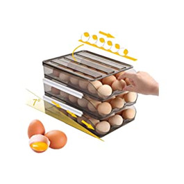 Коробка для яєць, ящик для зберігання яєць, контейнер для яєць для холодильника, тришаровий ящик для зберігання яєць з автоматичним управлінням, 54