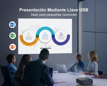 4K проєктор LED Beaer WiiUS 1100 ANSI з автофокусом, корекцією трапеції 6D, підтримкою Netflix, Dolby Audio, Wi-Fi 6, Bluetooth, Full HD 1080P для Android/iPhone (чорний)