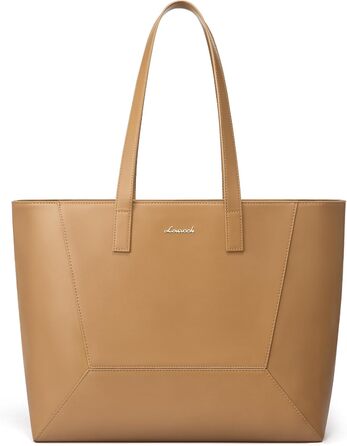 Сумка жіноча LOVEVOOK з натуральної шкіри, велика містка, на плече, тоут, для роботи та повсякденного використання, коричнева