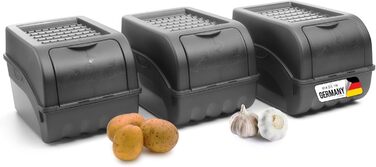 Короб для зберігання картоплі Novaliv | 2 шт по 5л | Антрацитовий сірий | Контейнер для цибулі та овочів | Складається | Короб для картоплі, фруктів та овочів
