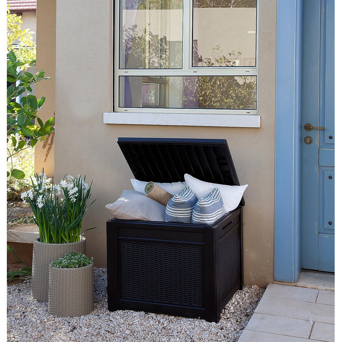 Скриня для зберігання Keter City Box 113л, деревоподібний дизайн, 55x44x57.8 см - для балкона та малих площ