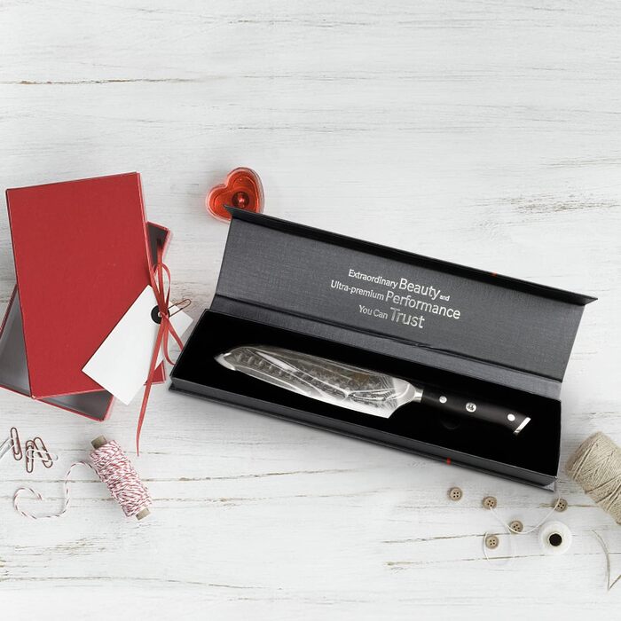 Ніж кухарський SHAN ZU Damast 20 см, 67 шарів дамаської сталі, серія PRO, з ручкою G10