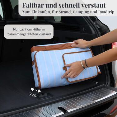 Термосумка-холодильник велика 45л XXL блакитна для пікніка, пляжу, авто, кемпінгу. Ізотермічна сумка-холодильник, складана, ретро