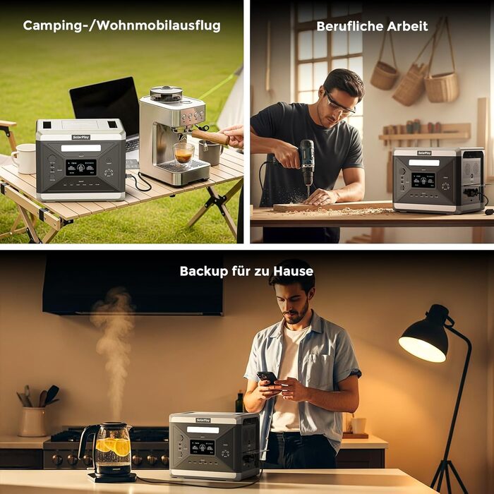 Портативна електростанція SolarPlay Q2501 з сонячною панеллю 200W, 2500W, 2304Wh LiFePO4, AC/USB порти, швидка зарядка, 12V вихід, для кемпінгу, RV, надзвичайних ситуацій