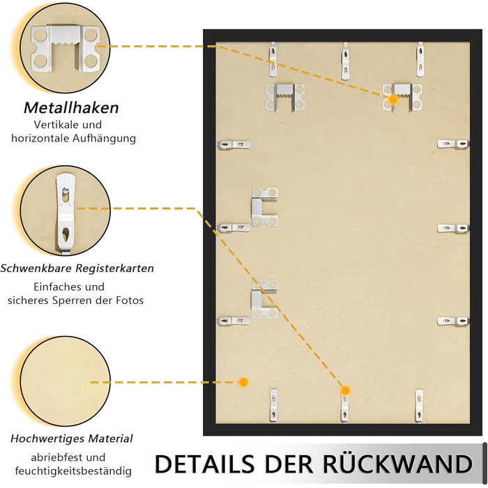 Набір фоторамок 3 шт 70x50 см, дерев'яні рамки для фото, картин, постерів (чорні, 30x45 см)