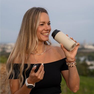 Термокружка з нержавіючої сталі 350 мл | Термокружка для кави/чаю з собою | З подвійними стінками, ізольована, не протікає | Travel Tumbler | Зберігає тепло 4 години / холод 8 годин (Бежевий Ivory)