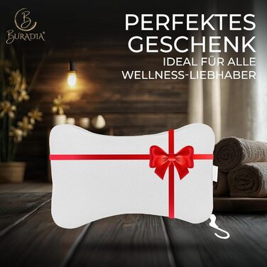 Подушка для ванни з сіткою для прання - Максимальний комфорт та розслаблення з новітньою технологією Air Mesh - Подушка для ванни з 4 міцними присосками - Підтримка шиї/голови (Білий)