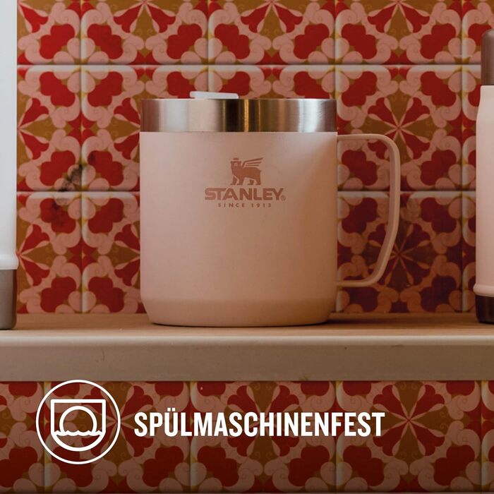 Термокружка Stanley Classic Legendary Camp Mug 0.35L - Рожевий Кварц - Зберігає тепло 1.5 год, холод 3 год - Нержавіюча сталь, BPA Free