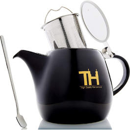 Чайник Thiru зі вставкою для ситечка 1,2 л-порцеляновий чайник преміум-класу ручної роботи-нова кришка і вставка для ситечка з нержавіючої сталі