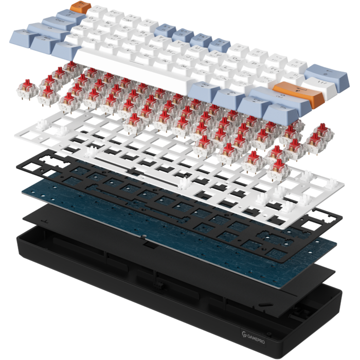 Дротова механічна клавіатура GamePro MK130R (Red) з Hot-Swap RGB Black
