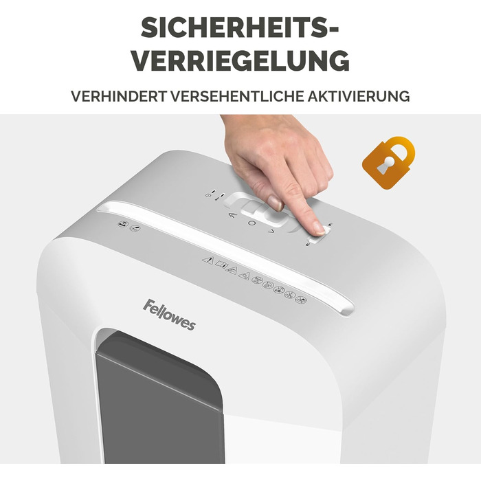 Fellowes LX50 - Шредер для паперу, 9 листів, Cross Cut, 17л, білий