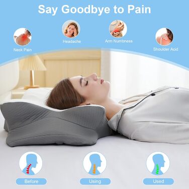 Ортопедична подушка HBYGE з Memory Foam для сну на боці, ергономічна подушка для шиї