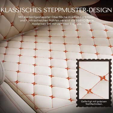 Ігровий крісло Dowinx з регульованою підніжкою, масажером попереку та офісним комфортом, до 200 кг, 165° нахил спинки, бежевий