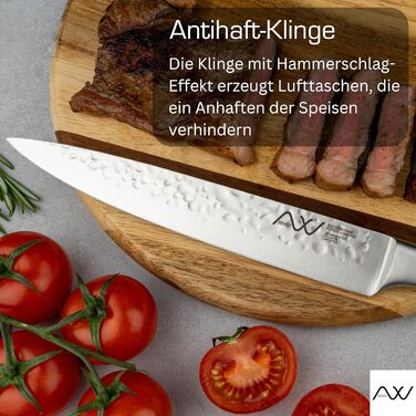 Набір кухонних ножів Rockingham Forge Ashwood 8 предметів з дерев'яною ручкою, точилка та ножиці – професійні ножі з нержавіючої сталі, преміум якість