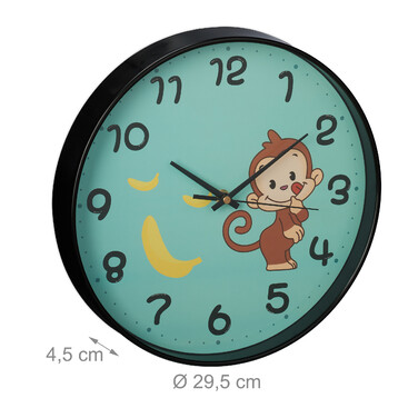 Настінний годинник Relaxdays Monkey для дітей