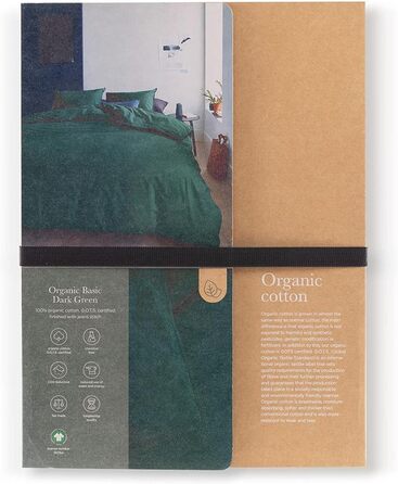 Комплект постільної білизни Beddinghouse Organic Basic Colour Темно-зелений Розмір 155x22080x80см Однотонна бавовна 155x220 см 80x80 см