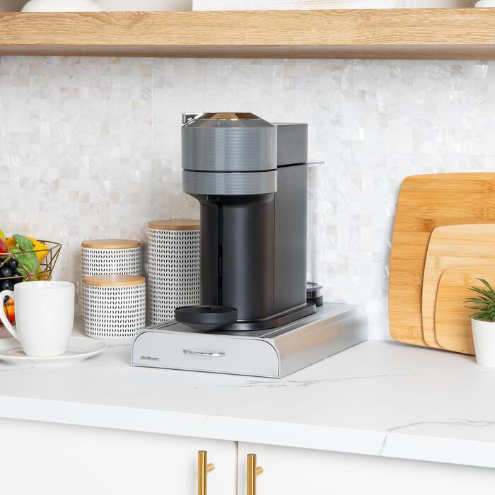 Організатор для капсул кави Mind Reader TRAY6-WHT: 36 місць, сумісний з K-Cup, CBTL, Verismo, Dolce Gusto, Nespresso. Пластиковий, сріблястий