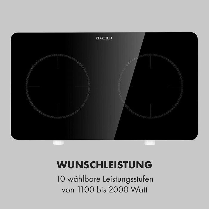Індукційна плита Klarstein FutureChef Doppel - 3000 Вт, 2 зони, чорна, з LED-дисплеєм та таймером