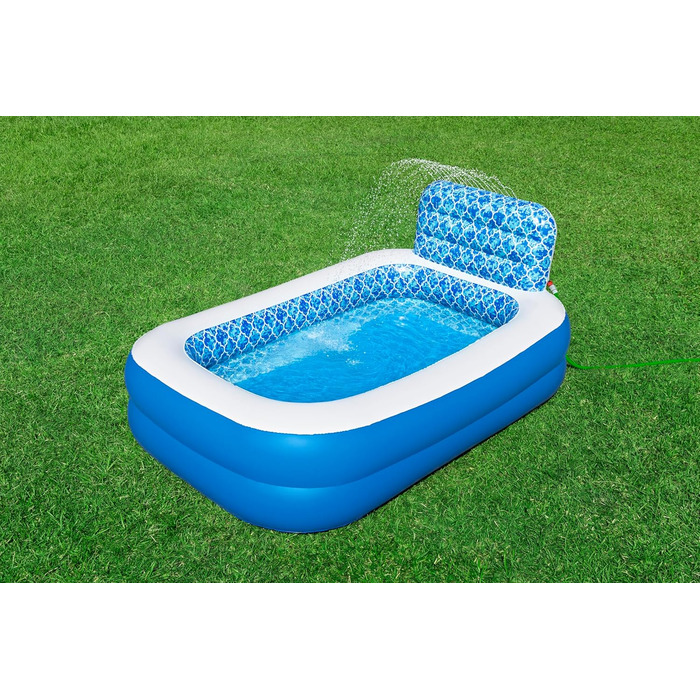 Басейн Bestway Family Waterfall Oasis з водяним розпилювачем, 229x152x96 см, синій