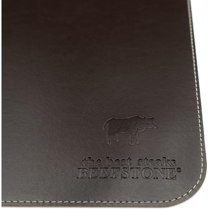 Набір скатертин BEEFSTONE© 6 шт. з PU шкіри, двосторонні, водонепроникні, миючі, з імітацією шкіри, 44 x 34 см (Чорно-коричневий/Бежевий)