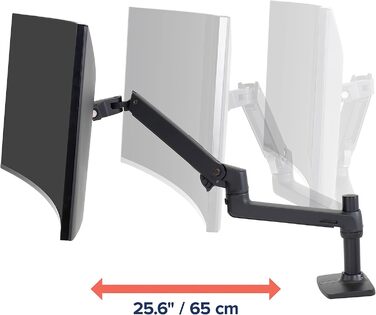 Кріплення для монітора Ergotron LX чорного кольору, кріплення на стіл – кріплення для монітора з запатентованою технологією CF для моніторів до 34 дюймів, 3.2–11.3 кг та стандартом VESA. Чорний LX кріплення матовий чорний
