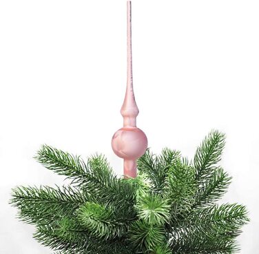 Джек Різдвяна ялинка мереживо Тюрінгського скла 28 см мереживо ручної видувки крижаний лак блиск матовий, колір (рожеве)