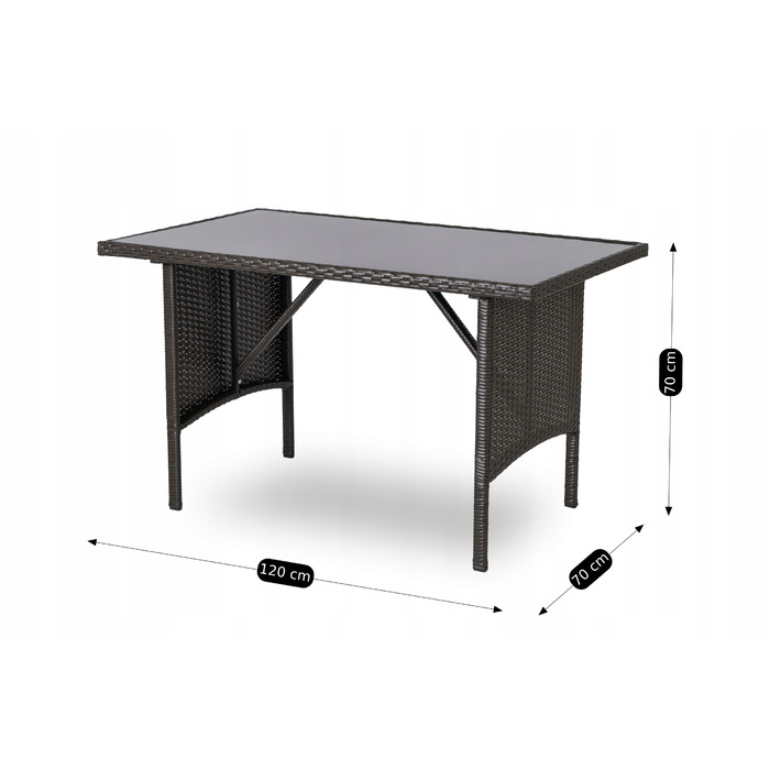 Комплект садових меблів із техноротанга MEBEL ELITE, чорний, 6 предметів