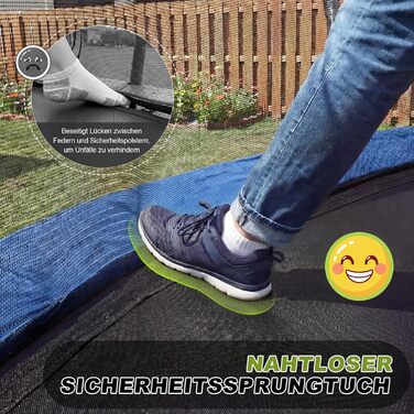 Батут садовий Devoko з сіткою та баскетбольним кільцем, 366 см, до 150 кг - для дітей та дорослих, блакитний