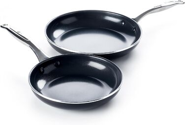 Набір сковорідок GreenPan Brussels, 2 шт. (24 см & 28 см), антипригарне покриття, нержавіюча сталь, індукція, сумісність з духовкою, без PFAS