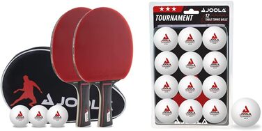 Набір для настільного тенісу JOOLA Duo PRO 2 ракетки для настільного тенісу 3 м'ячі для настільного тенісу чохол для настільного тенісу, червоний/чорний, 6 предметів & 44322 Унісекс Турнір для дорослих 40 м'ячів для настільного тенісу, білі, однорозмірні