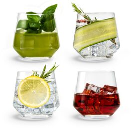 Набір келихів для джину та тоніку 4 шт, 400 мл, в подарунковій коробці з рецептами коктейлів, для великого льоду. Подарунок для чоловіків та жінок