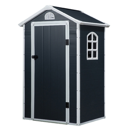 Outsunny Garden Shed Садовий сарай Садовий сарай з вентиляційним вікном Моноскатний дах металевий сірий 134 x 104 x 204 см для саду та вулиці