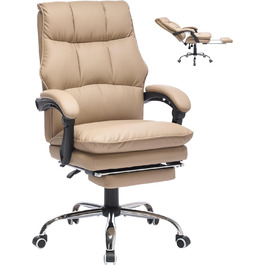 Крісло шеф-кухар SEEDWAVE з підставкою для ніг, офісне крісло, 150 кг, широке сидіння, спинка регулюється під кутом 155°