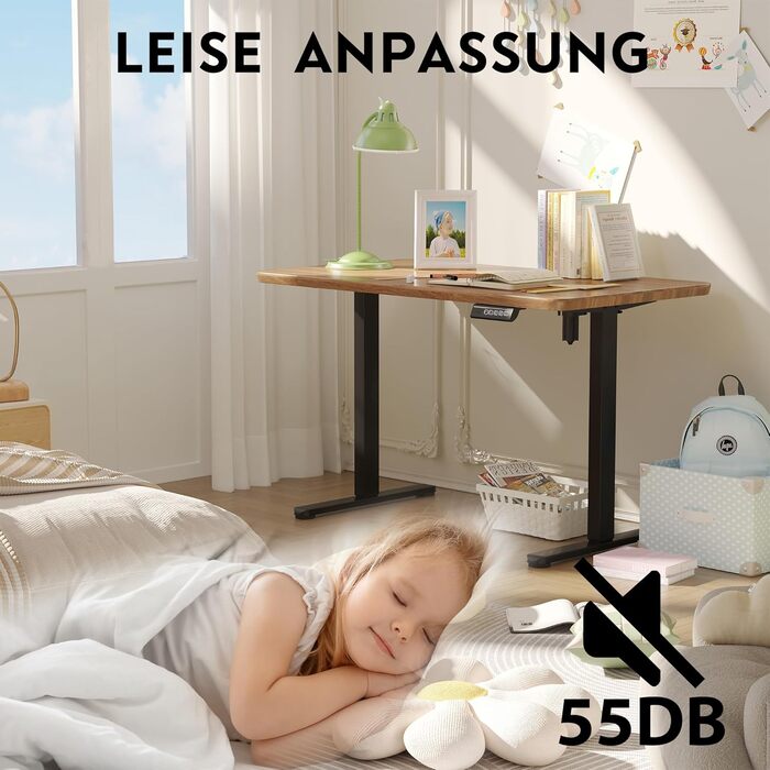 Електричний підйомний стіл BONTEC, чорний, для монітора, вантажопідйомність 85 кг, 102-160 x 61-76 см, 3 пам'яті